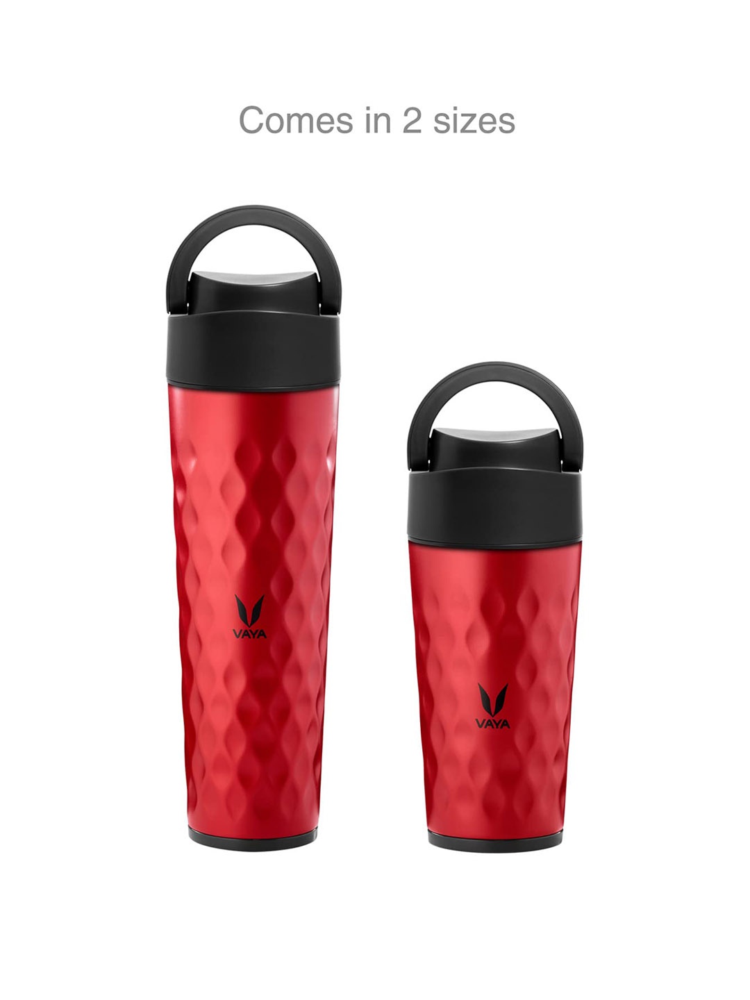 

Vaya Red Solid Stainless Steel Water Bottle with Loop Lid 350ml