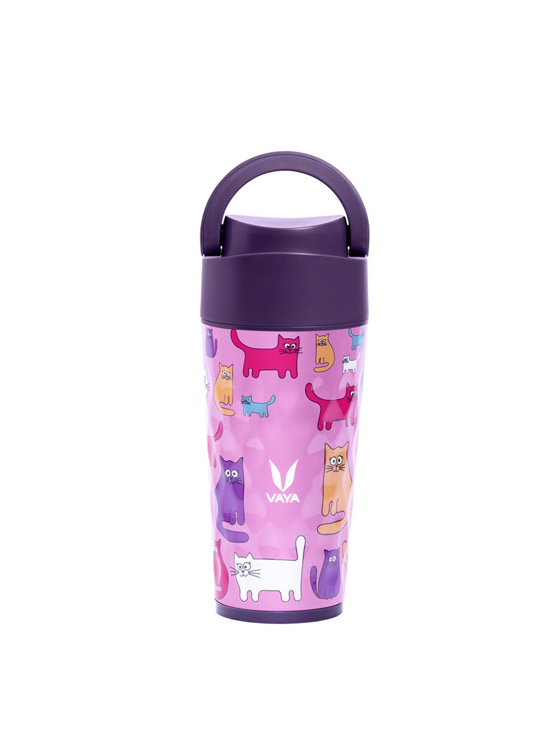 

Vaya DRYNK Pink & Black Anti Slip Costal Base Water Bottle with Loop Lid 350 ml