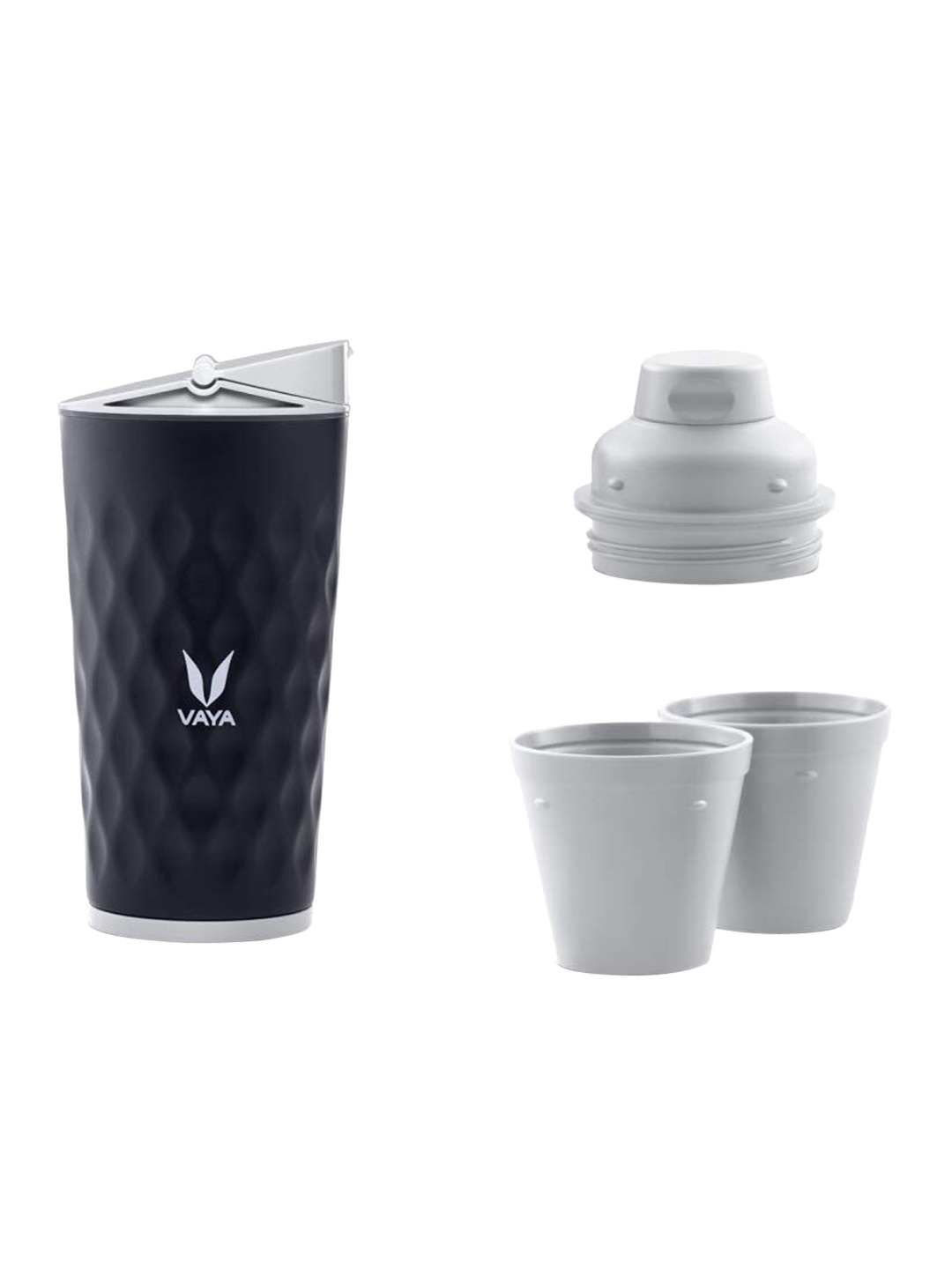 

Vaya DRYNK Black Water Bottle with 2 Cups 350ml