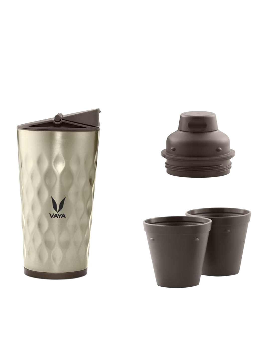 

Vaya DRYNK Brown Solid Stianless Steel BPA Free Water Bottle-350 ml