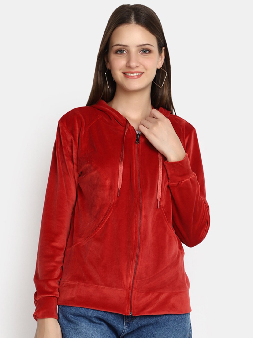 

V-Mart Hooded Cotton Sweatshirt, Red