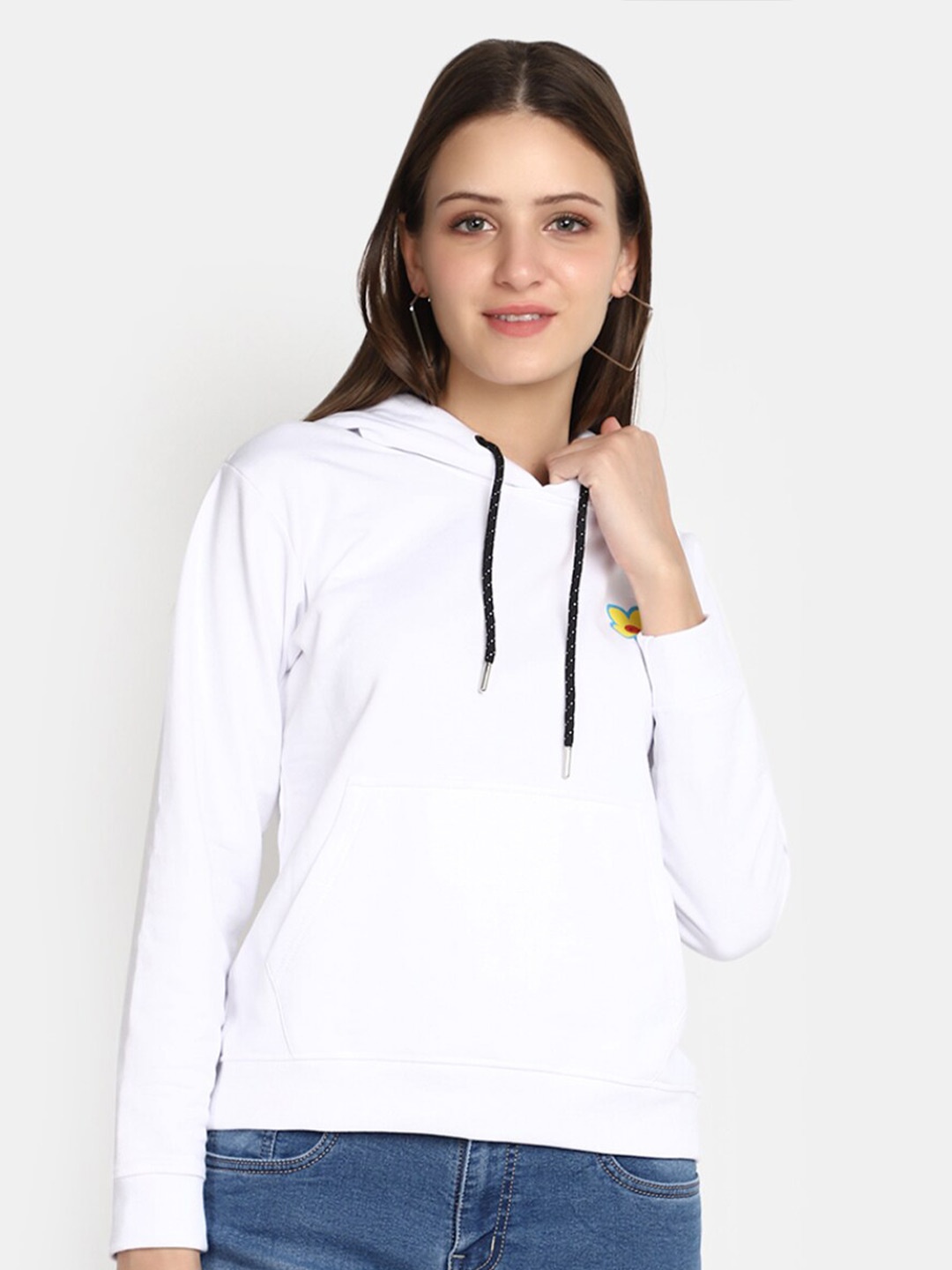 

V-Mart Graphic Printed Hooded Cotton Sweatshirt, White