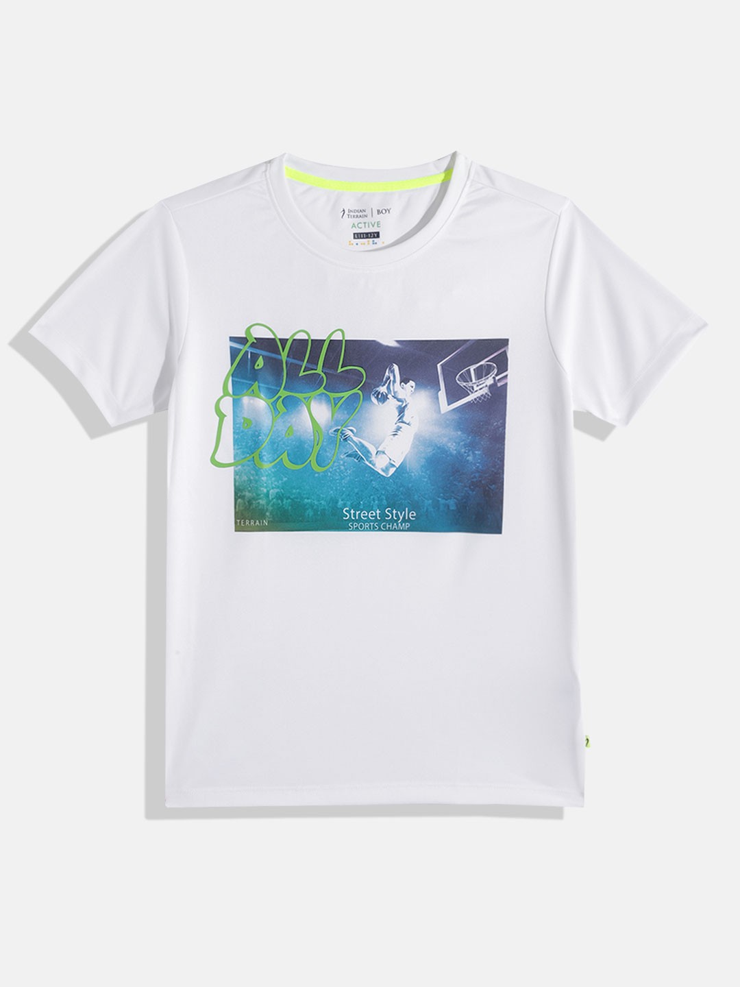 

Indian Terrain Boys Graphic Printed T-shirt, White