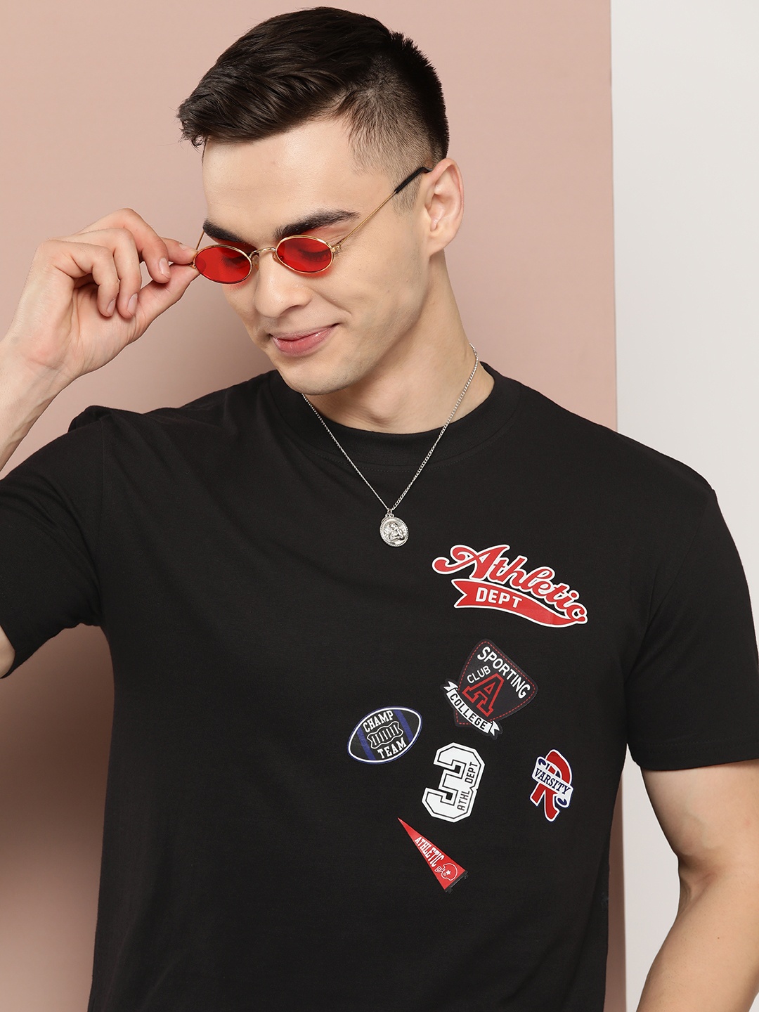 

Harvard Printed Pure Cotton T-shirt, Black