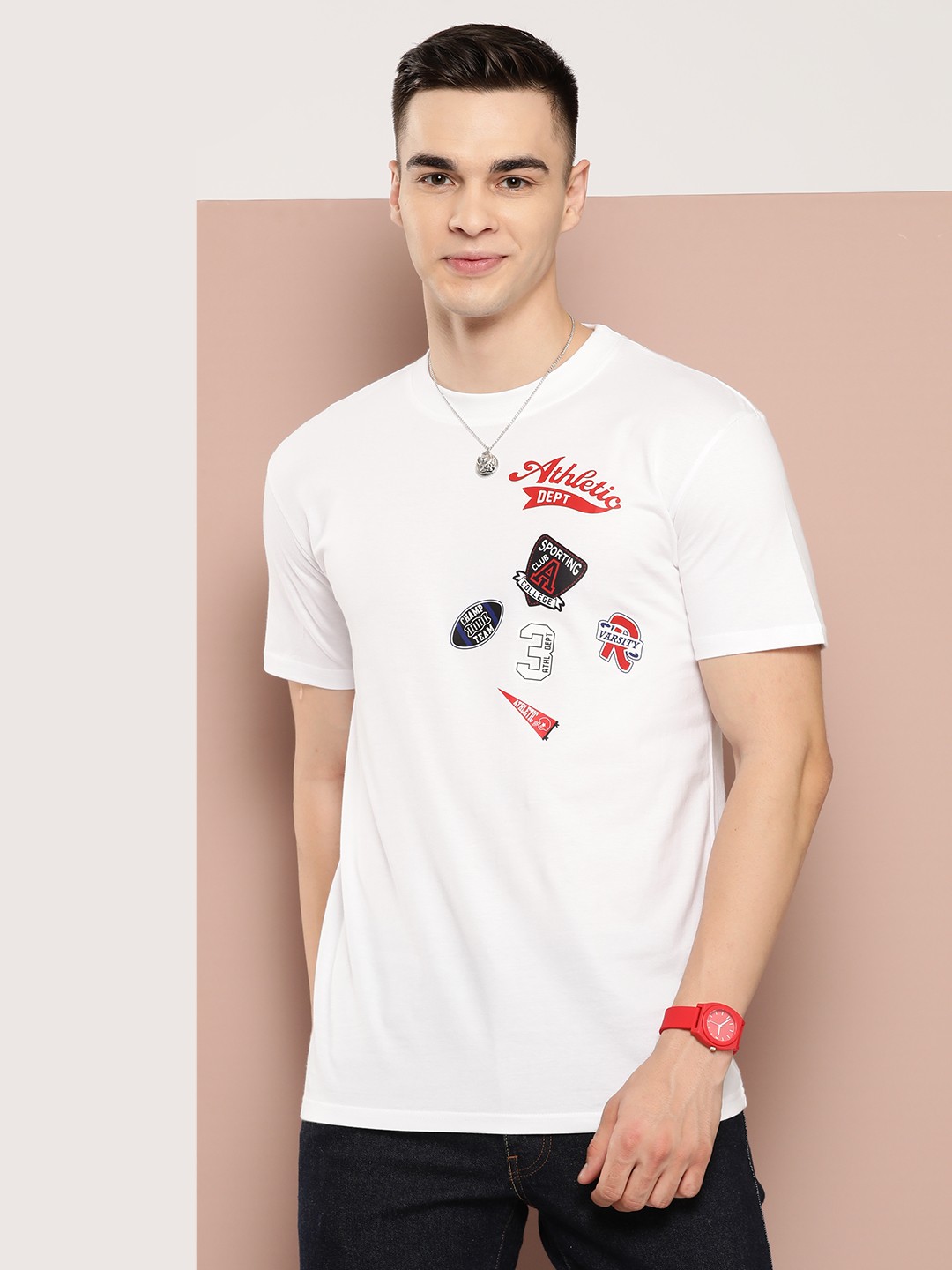

Harvard Typography Print Pure Cotton T-shirt, White