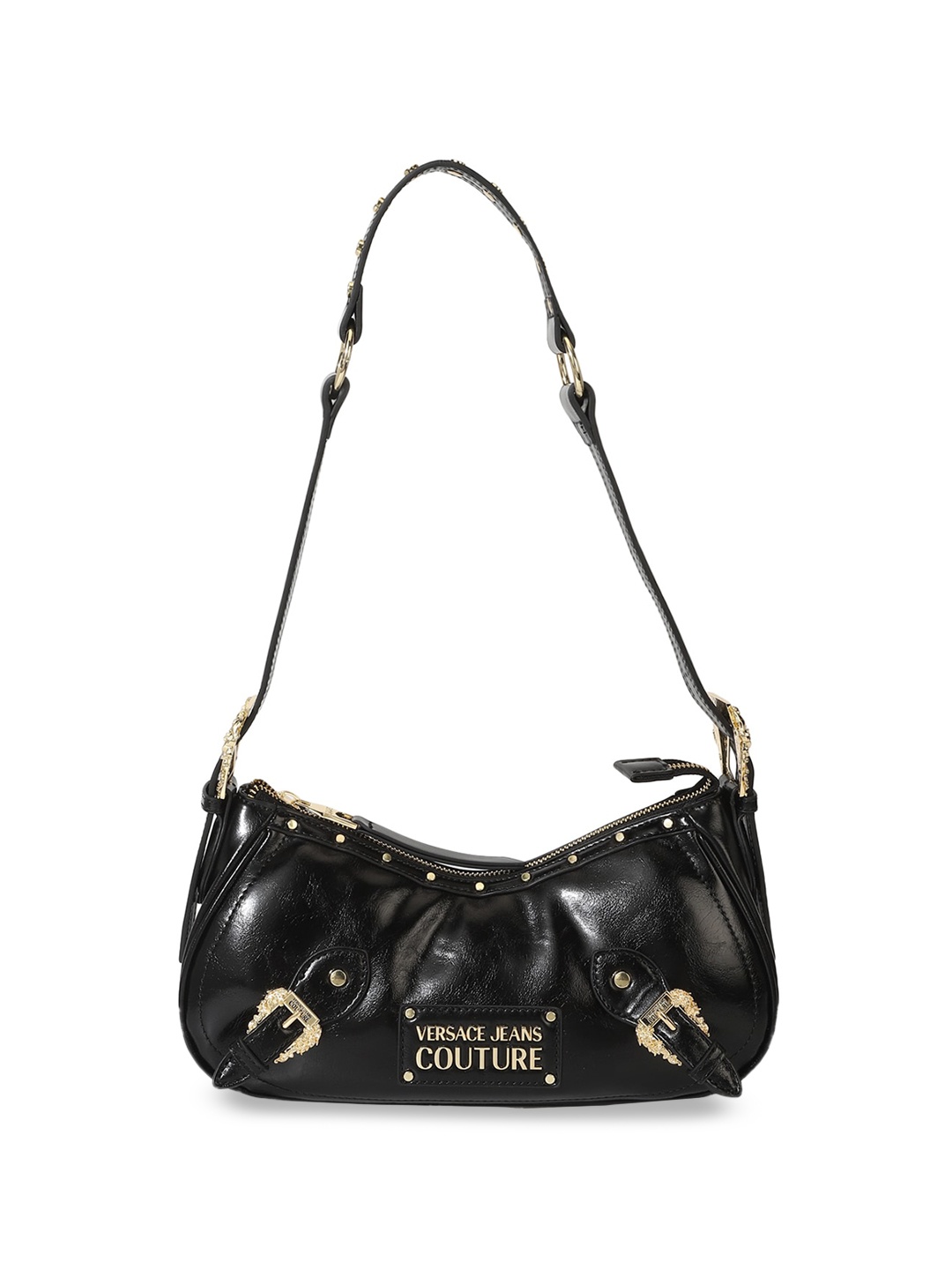 

Versace Jeans Couture Textured Half Moon Shoulder Bag, Black