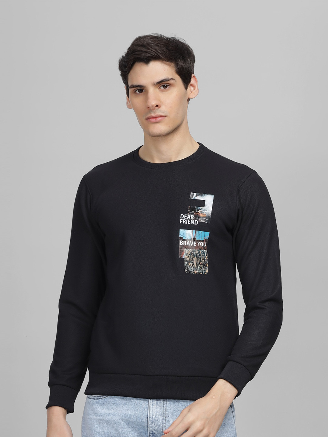 

Parcel Yard Printed Anti Odour Sweatshirt, Black