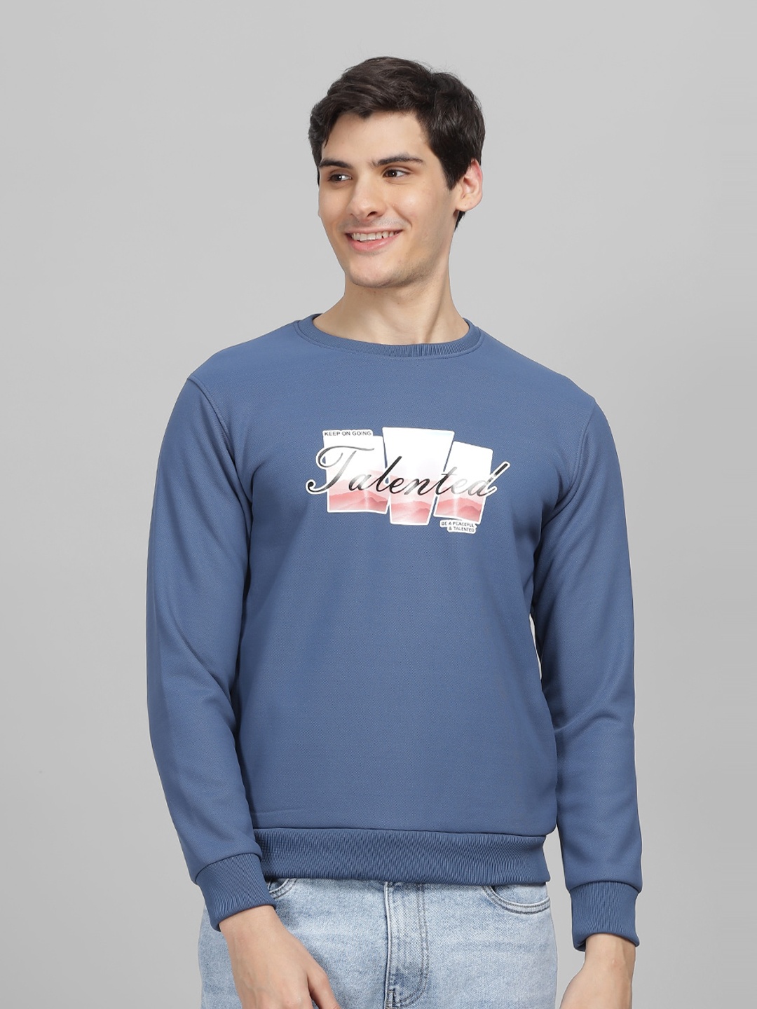 

Parcel Yard Typography Printed Anti Odour Pullover Sweatshirt, Blue