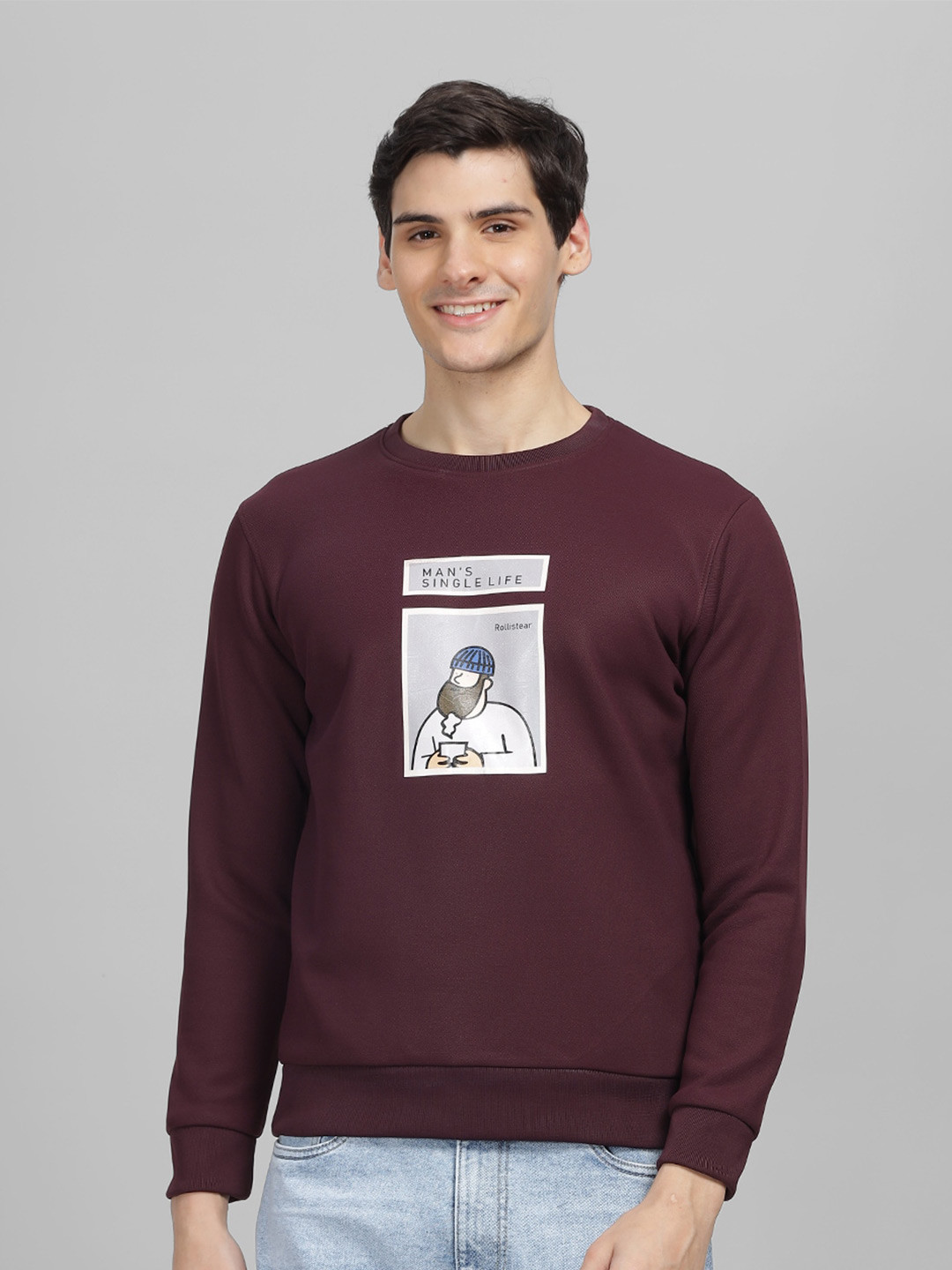 

Parcel Yard Graphic Printed Anti Odour Sweatshirt, Maroon
