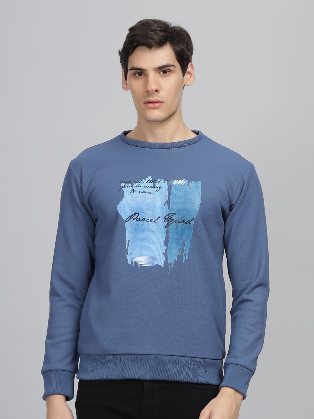 

Parcel Yard Graphic Printed Anti Odour Pullover Sweatshirt, Blue