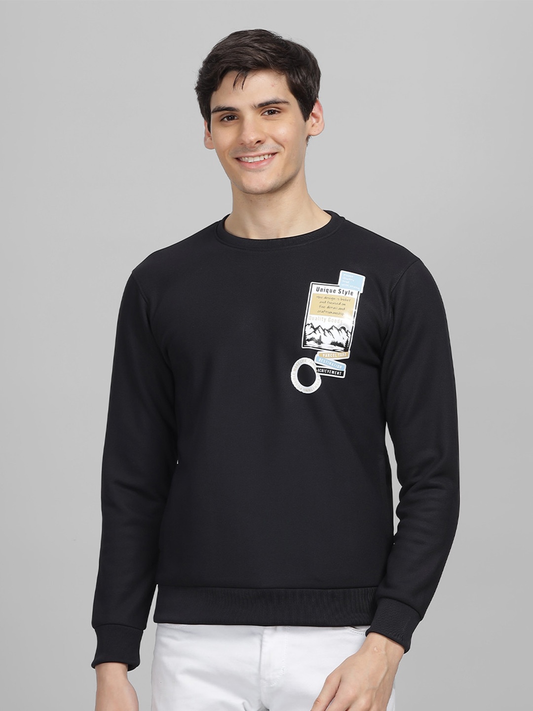 

Parcel Yard Typography Printed Anti Odour Sweatshirt, Black