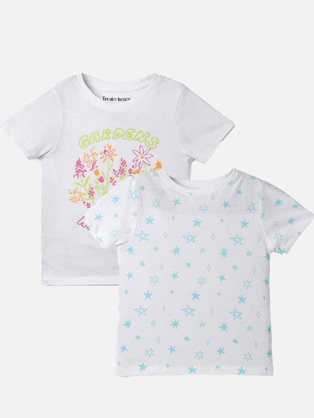 

UrbanMark Girls Pack Of 2 Cotton Regular T-shirt, White