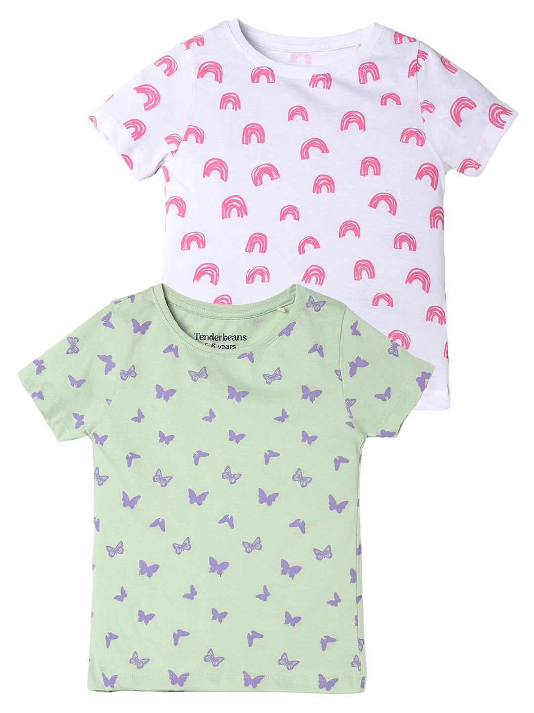 

UrbanMark Girls Pack Of 2 Cotton Regular T-shirt, White