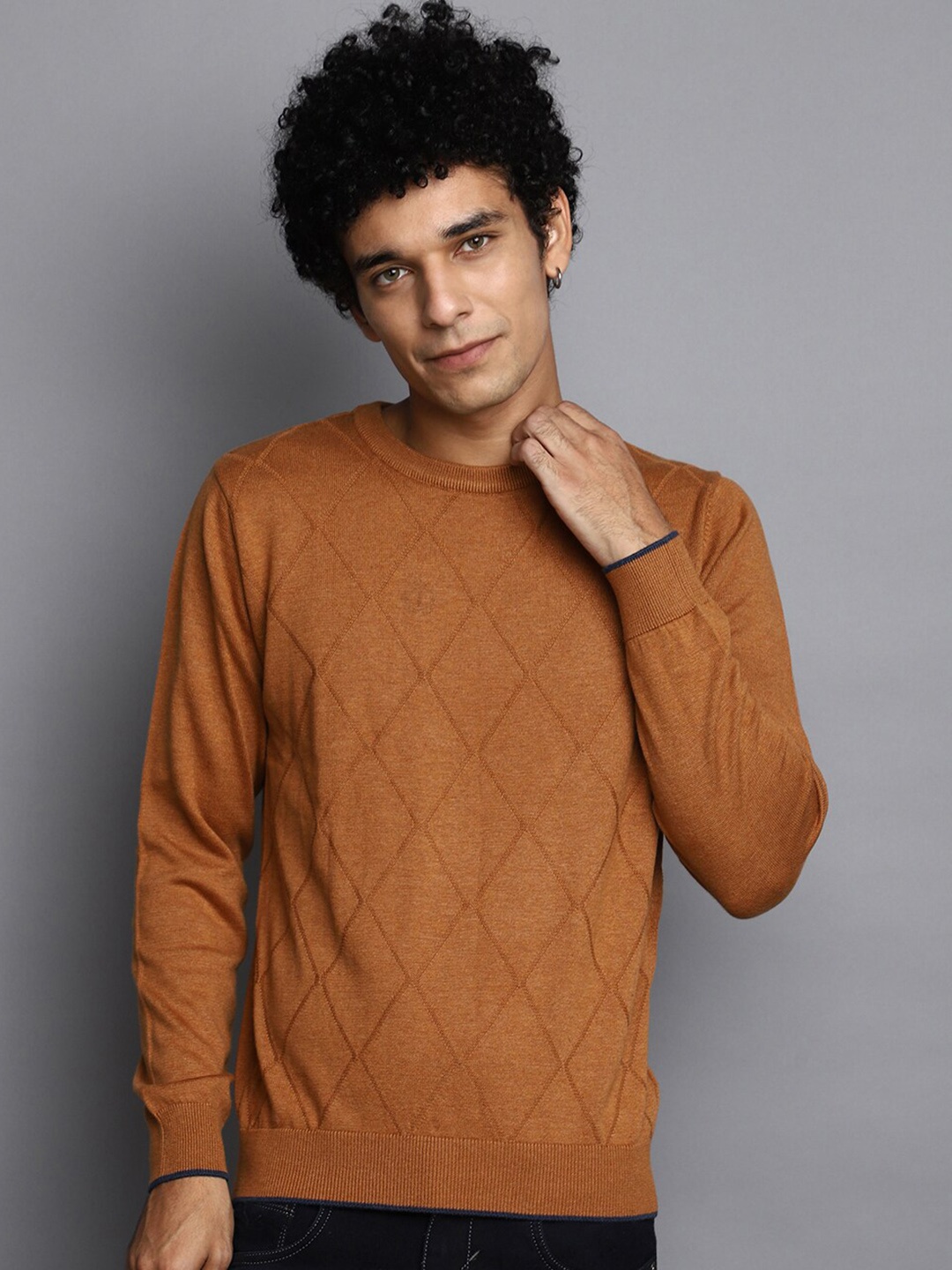 

V-Mart Self Designed Round Neck Cotton Pullover, Mustard