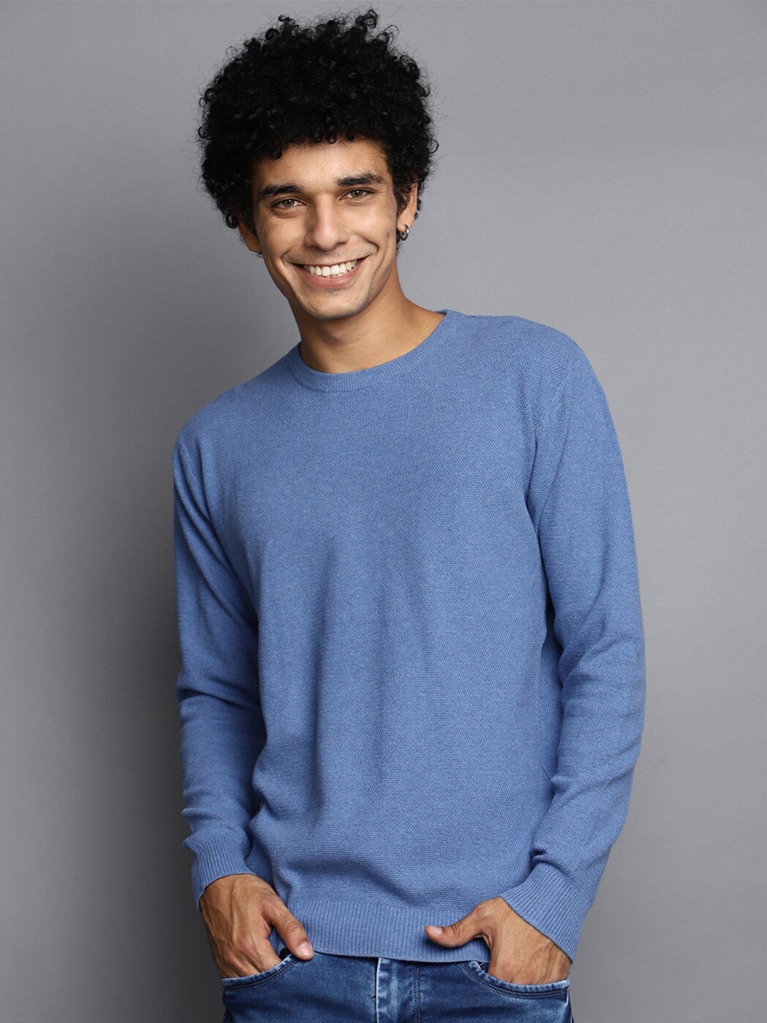 

V-Mart Round Neck Cotton Pullover, Blue