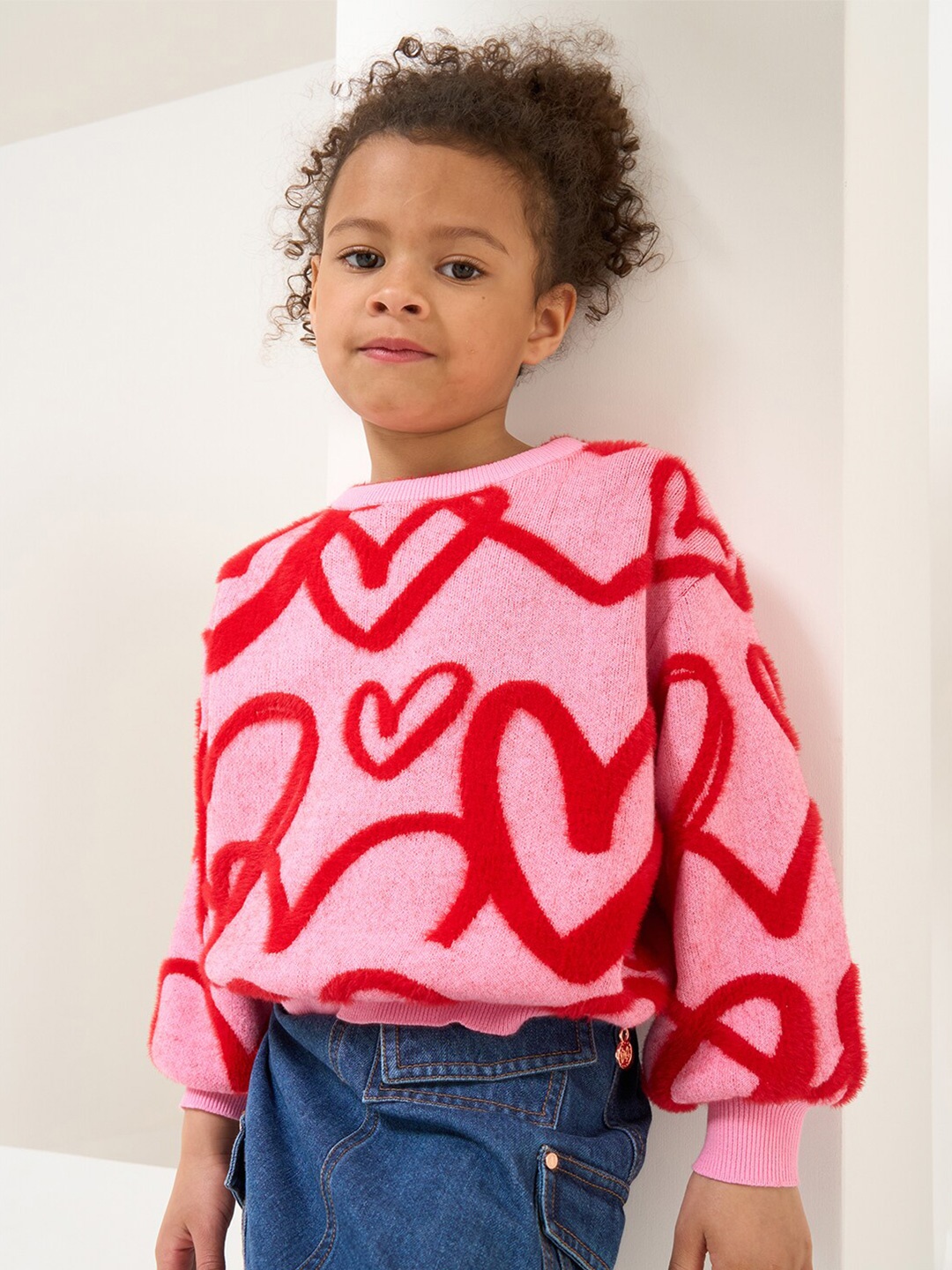 

Angel & Rocket Girls Abstract Printed Acrylic Pullover Sweatshirt, Pink