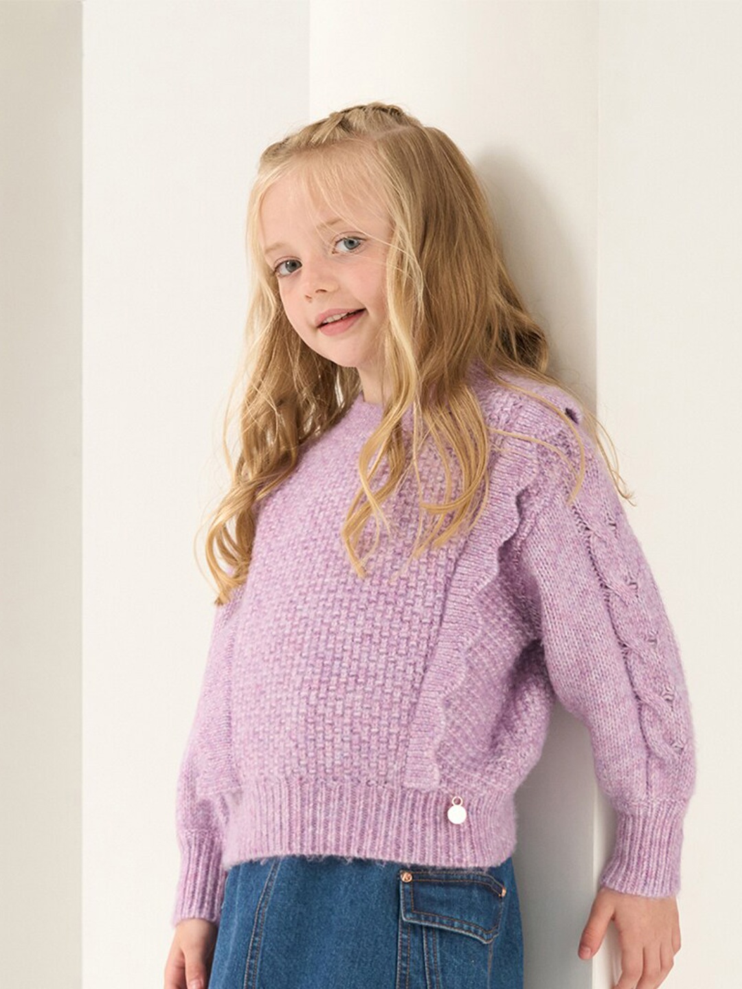 

Angel & Rocket Girls Self Design Acrylic Sweatshirt, Purple