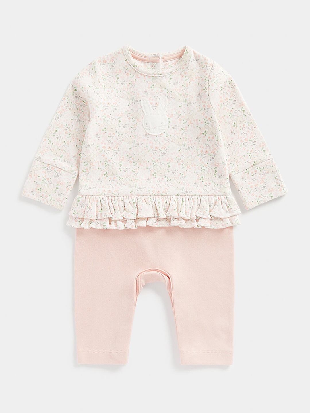 

mothercare Infants Printed Pure Cotton Rompers, Pink