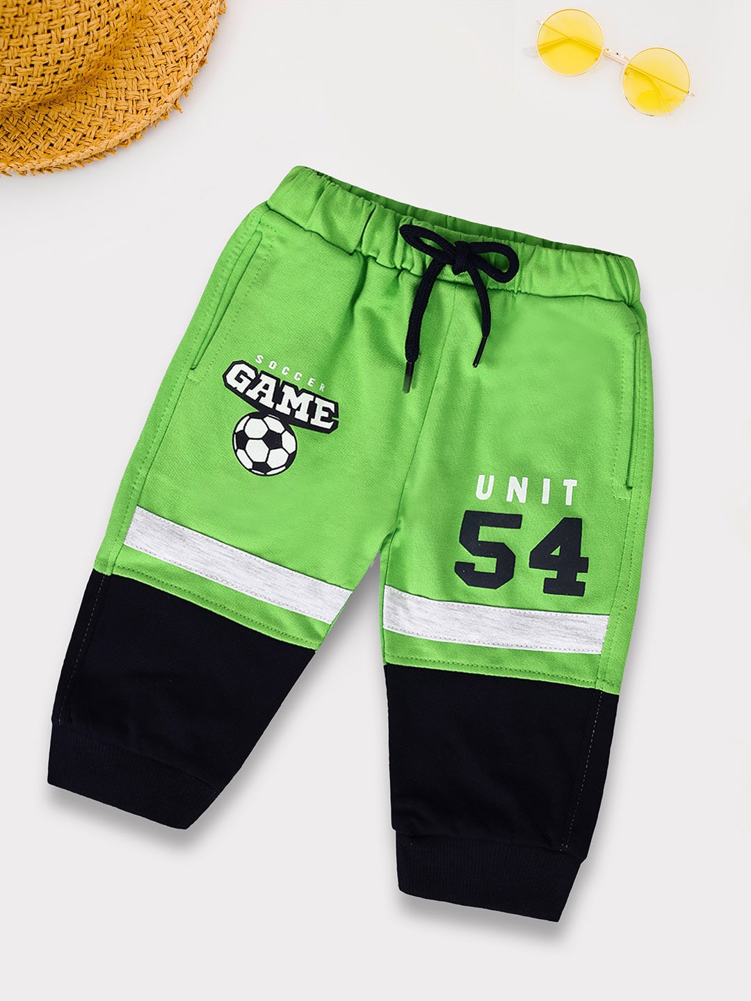 

V-Mart Infants Boys Typography Printed Mid-Rise Cotton Joggers, Green