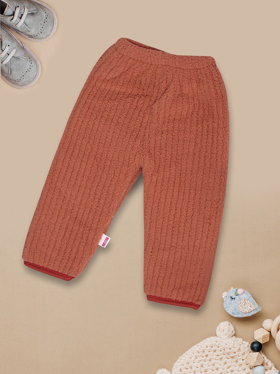 

V-Mart Infant Boys Mid-Rise Self Design Cotton Pyjama, Rust