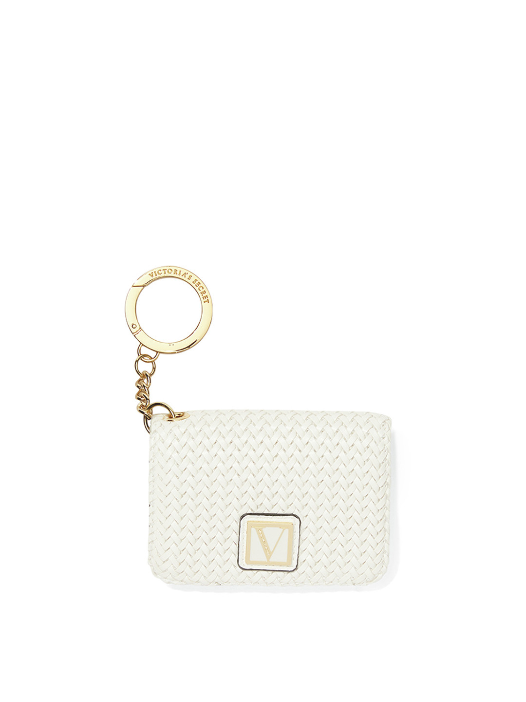 

Victoria's Secret Women Woven Design Foldable Card Holder, White