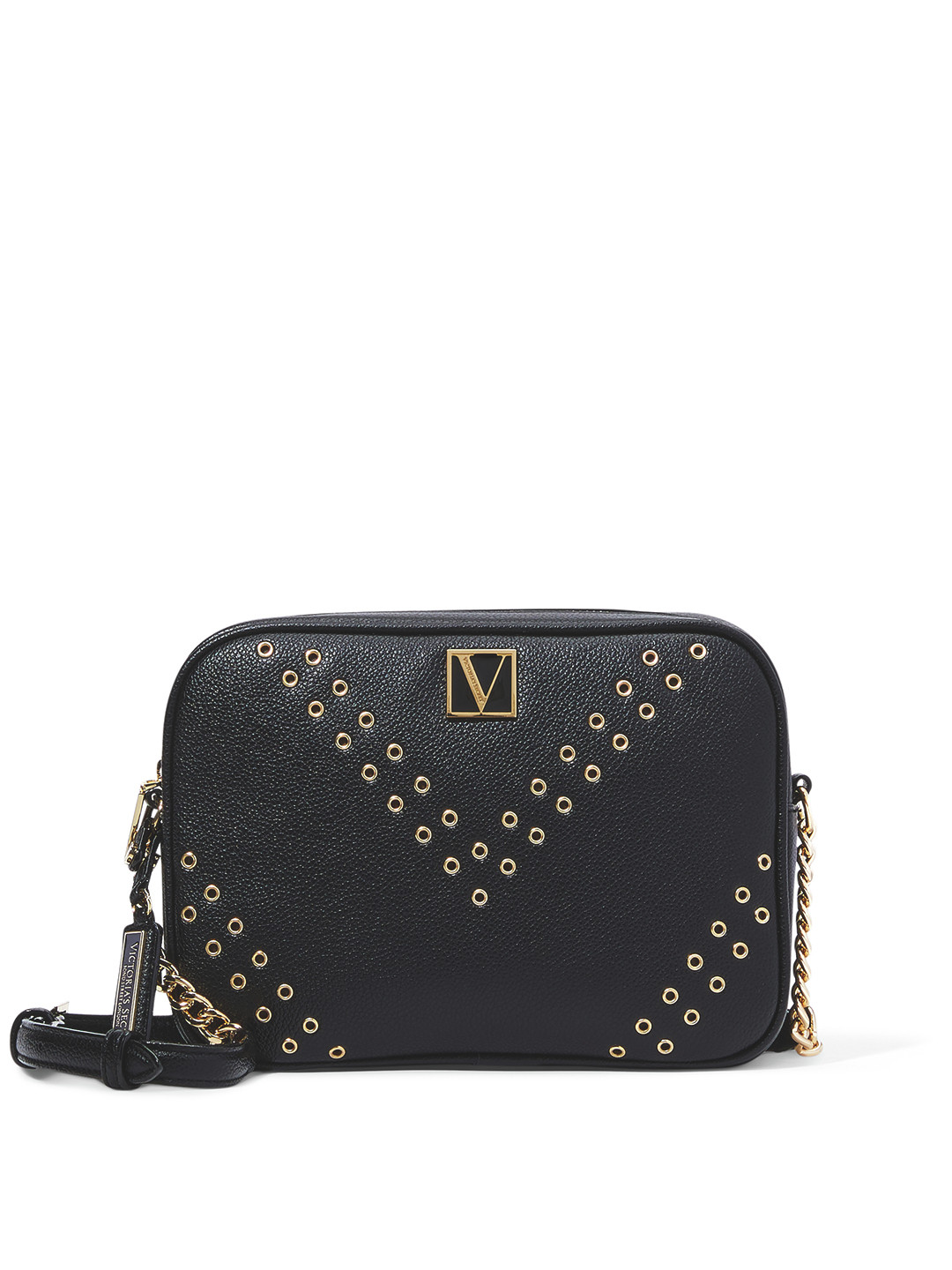 

Victoria's Secret Women Eyelet Detailed Structured Sling Bag, Black