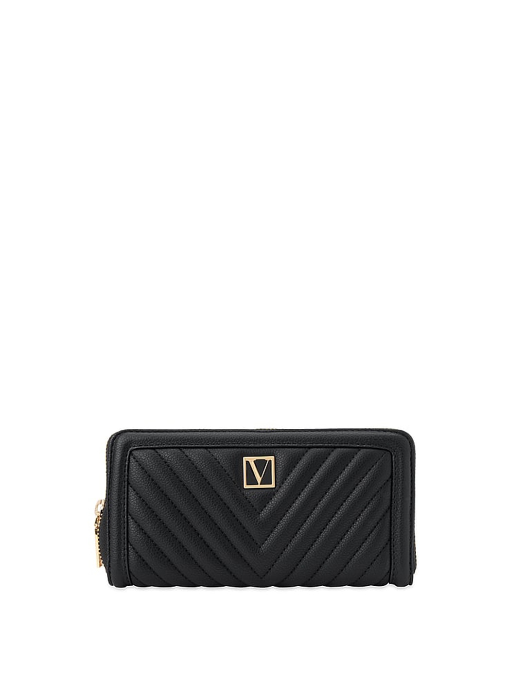 

Victoria's Secret Women Zip Around Wallet, Black