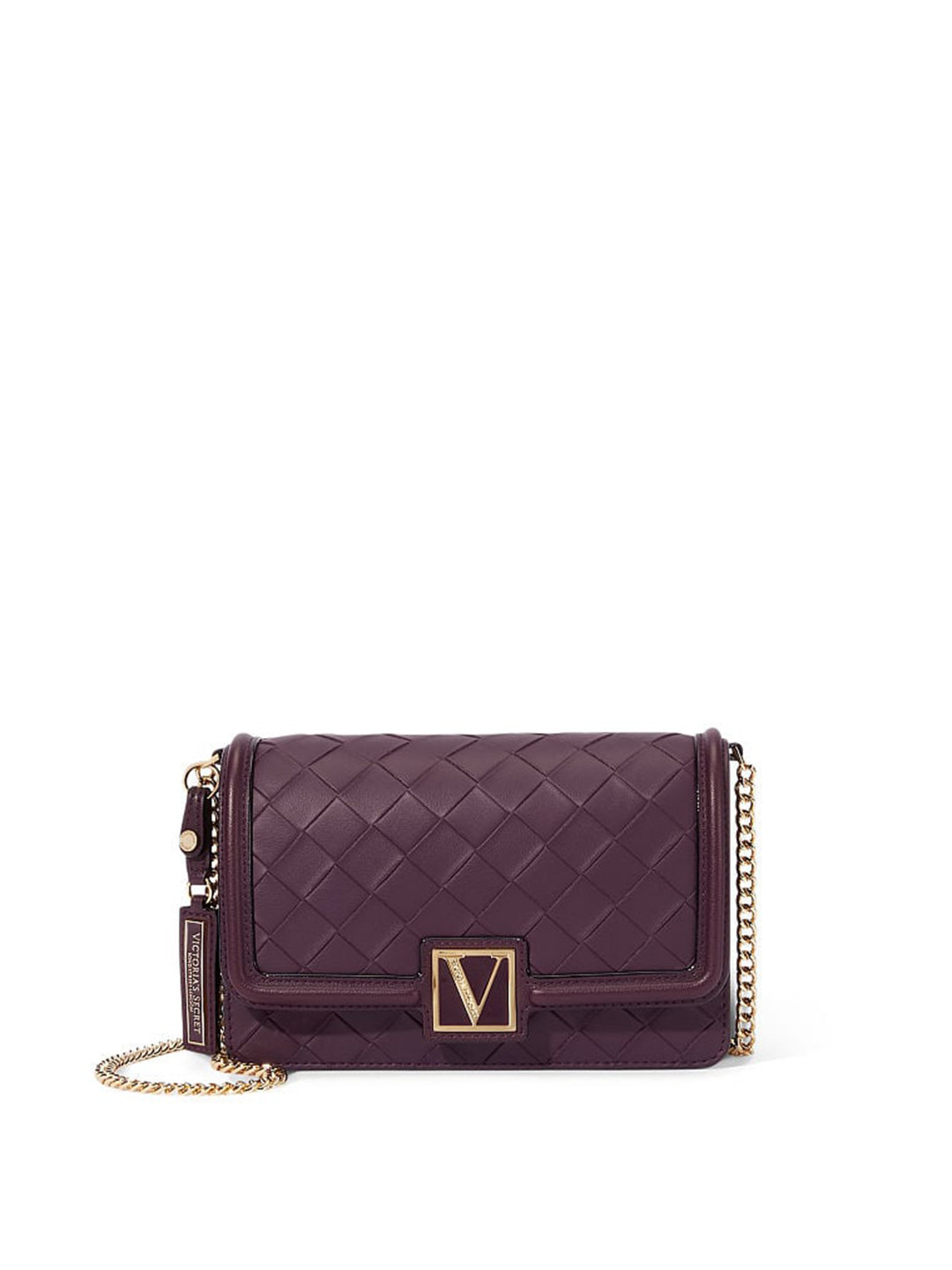 

Victoria's Secret Basketweave Textured Structured Sling Bag, Purple