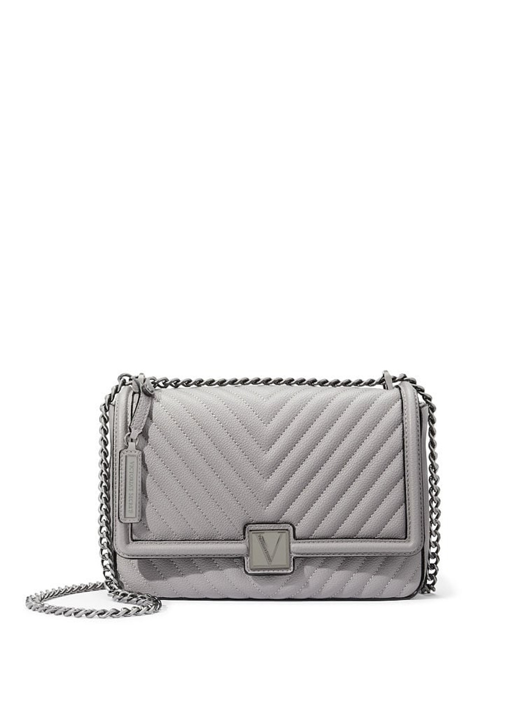 

Victoria's Secret Structured Sling Bag with Quilted Detail, Grey