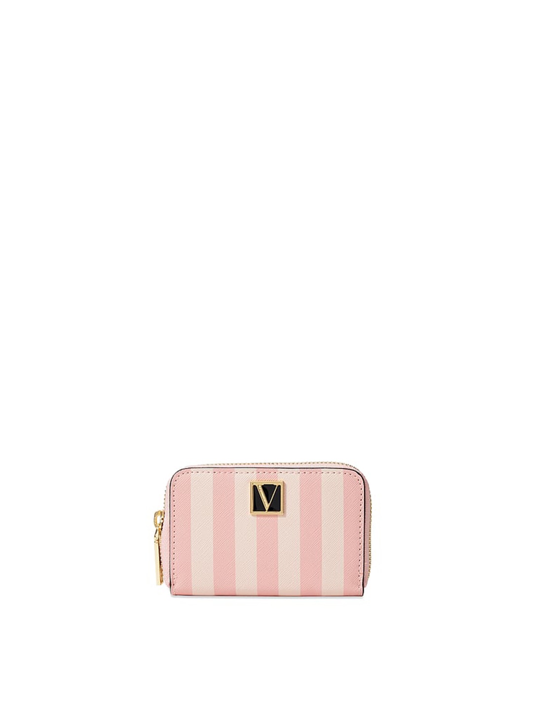 

Victoria's Secret Women Striped Zip Around Wallet, Pink