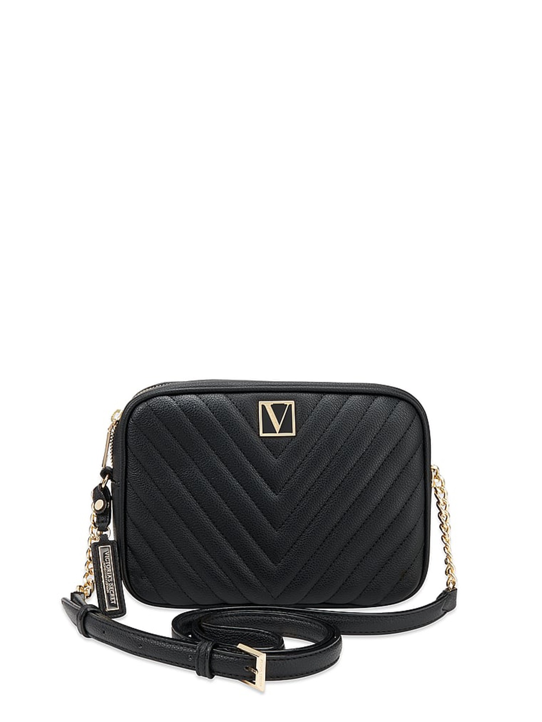 

Victoria's Secret Quilted Structured Sling Bag, Black