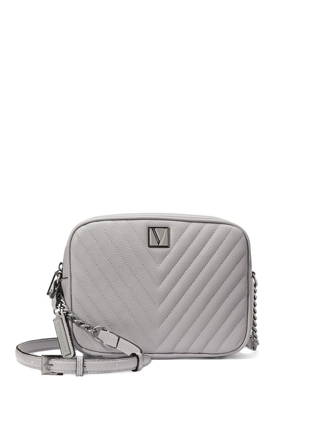 

Victoria's Secret Quilted Structured Sling Bag, Grey