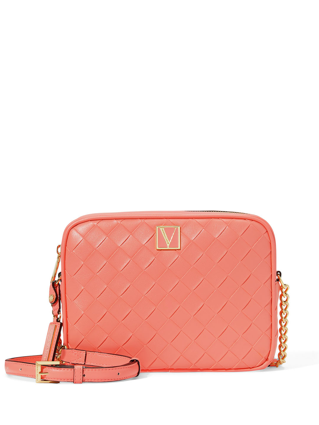 

Victoria's Secret Textured Structured Sling Bag, Coral