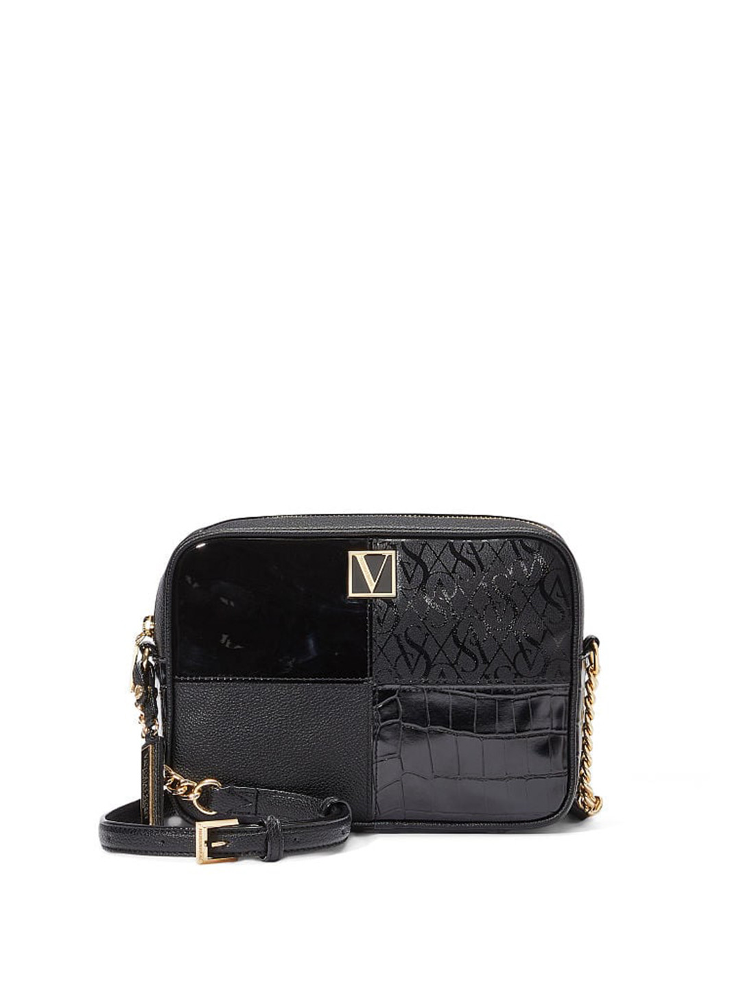

Victoria's Secret Women Textured Structured Sling Bag, Black