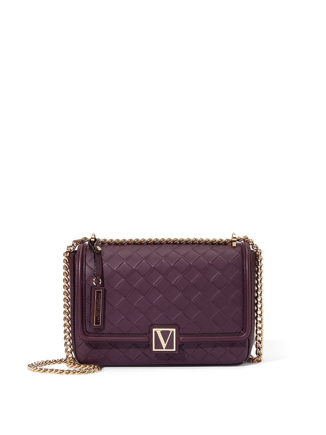 

Victoria's Secret Basketweave Textured Structured Sling Bag, Purple