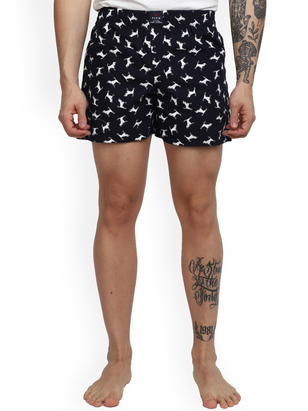 

V-Mart Men Conversational Printed Cotton Shorts, Blue