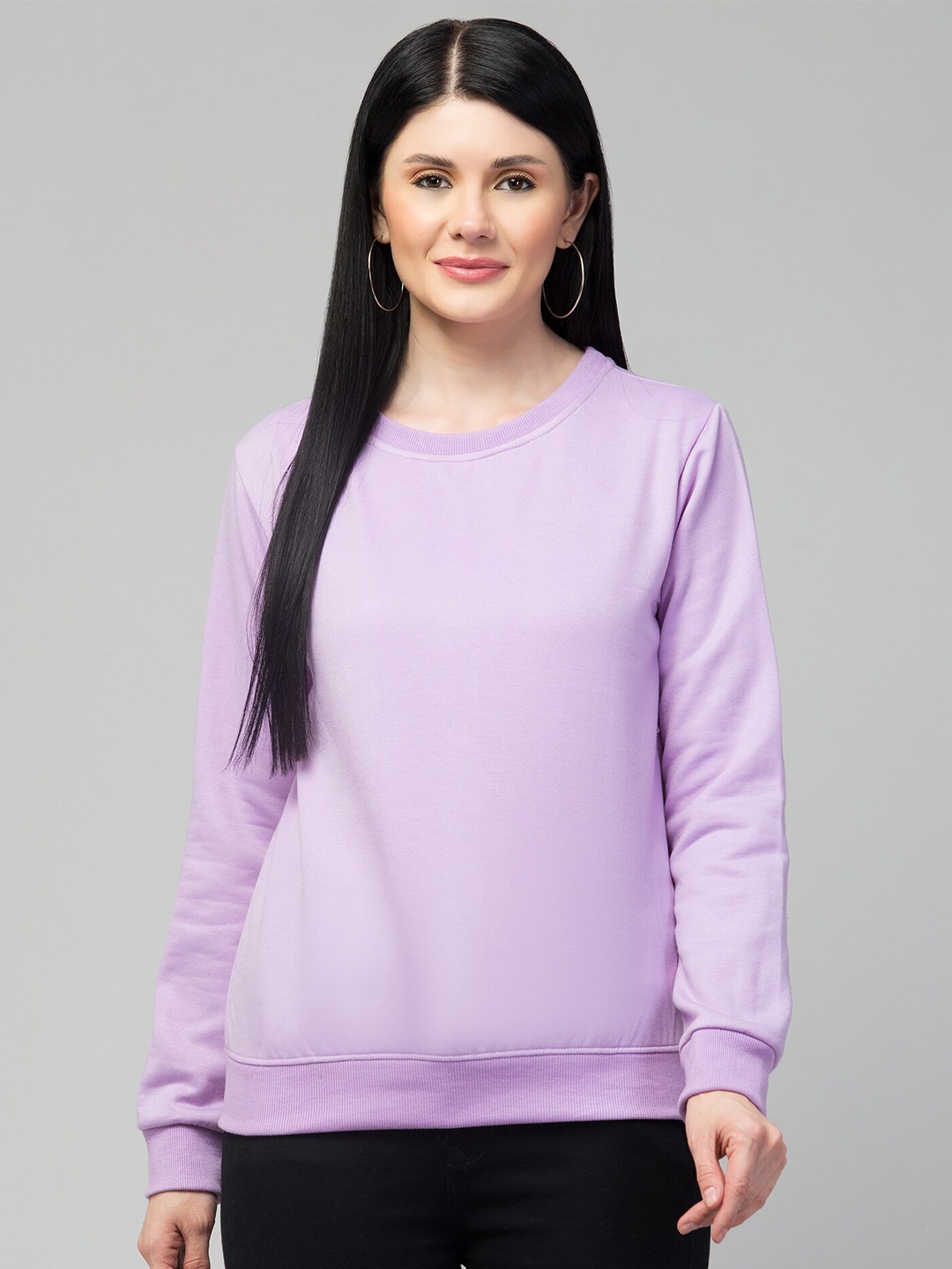 

Chemistry Round Neck Fleece Pullover Sweatshirt, Lavender