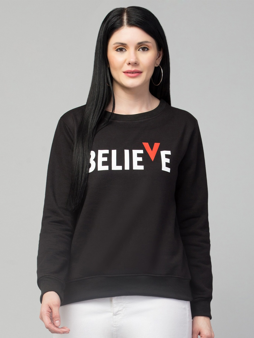 

Chemistry Typography Printed Fleece Pullover Sweatshirt, Black