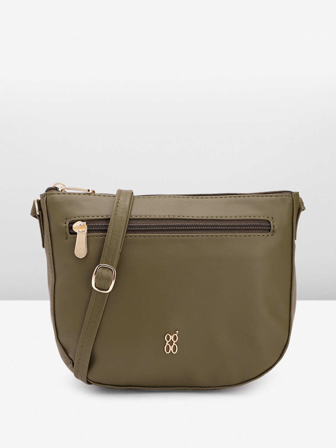 

Baggit Solid Structured Sling Bag, Olive