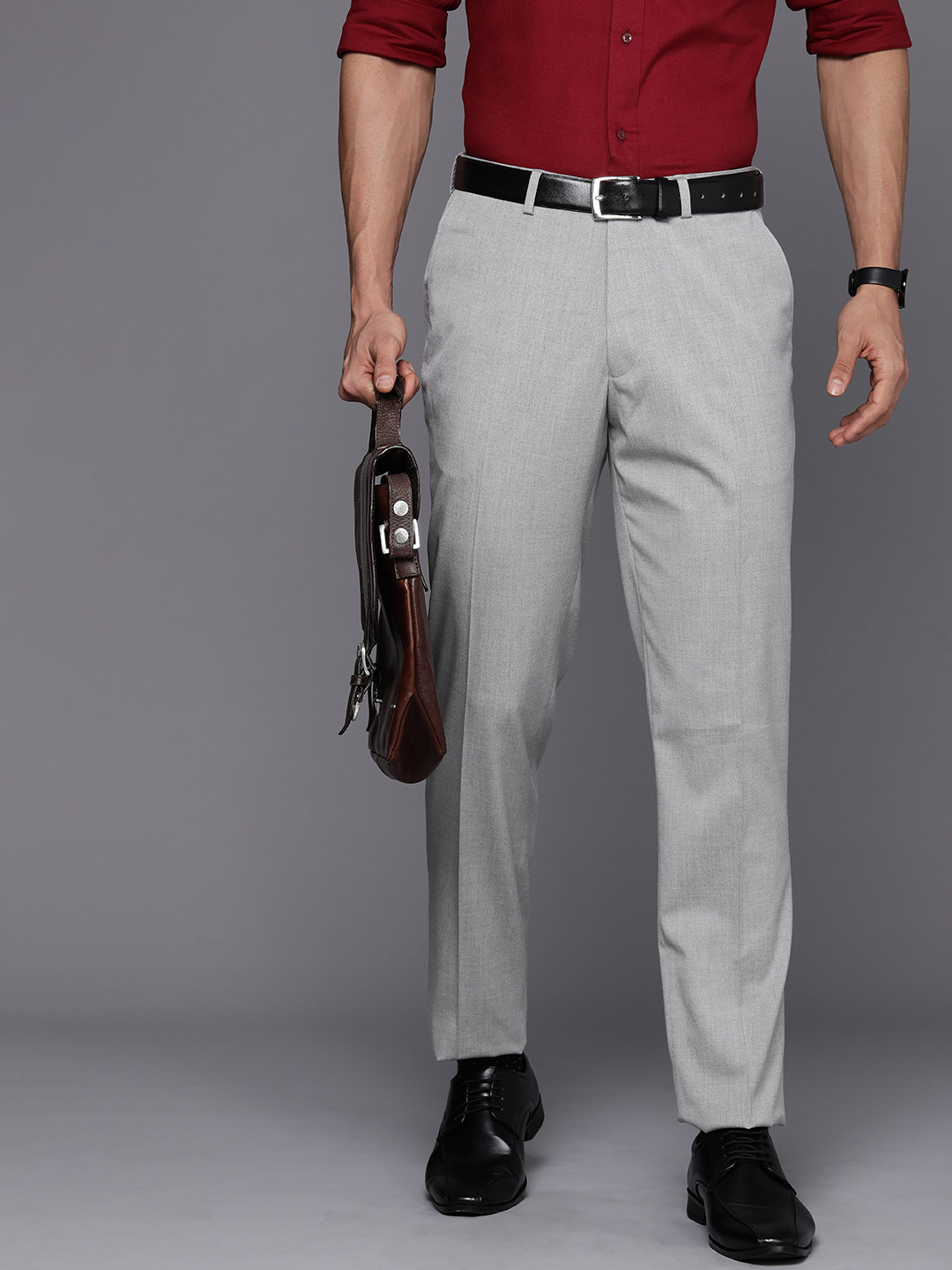 

SUITLTD Men Smart Slim Fit Trousers, Grey