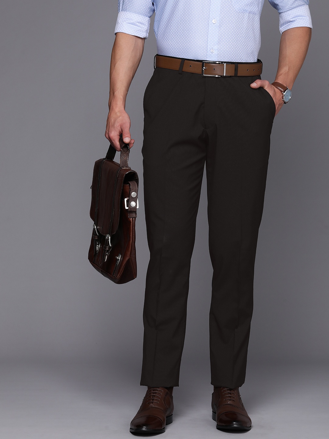 

SUITLTD Men Smart Solid Slim Fit Formal Trousers, Black