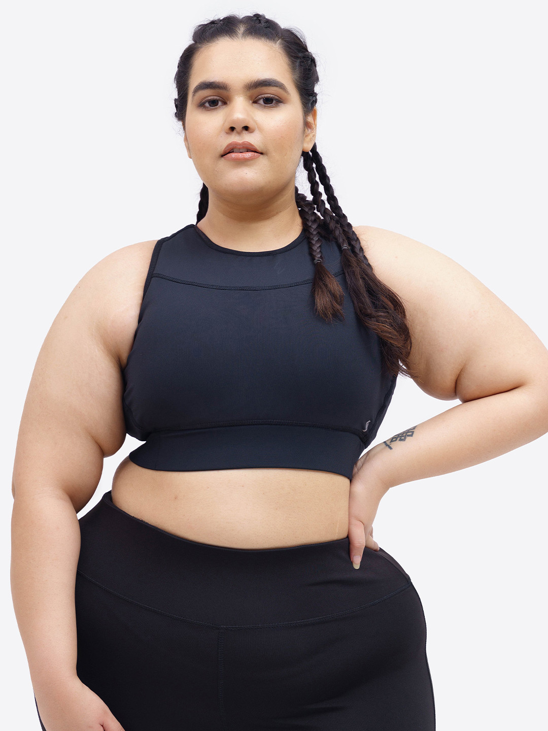 

SPIRIT ANIMAL Plus Size Full Coverage Workout Bra Moisture Wicking, Black