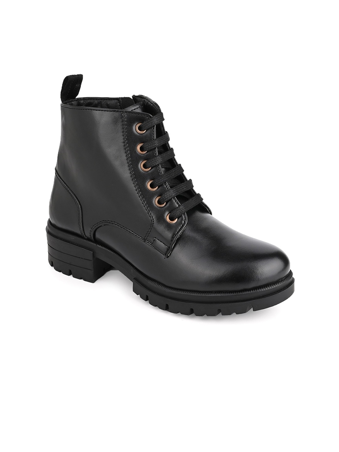 

Hydes N Hues Women Mid Top Leather Platform Heel Regular Boots, Black