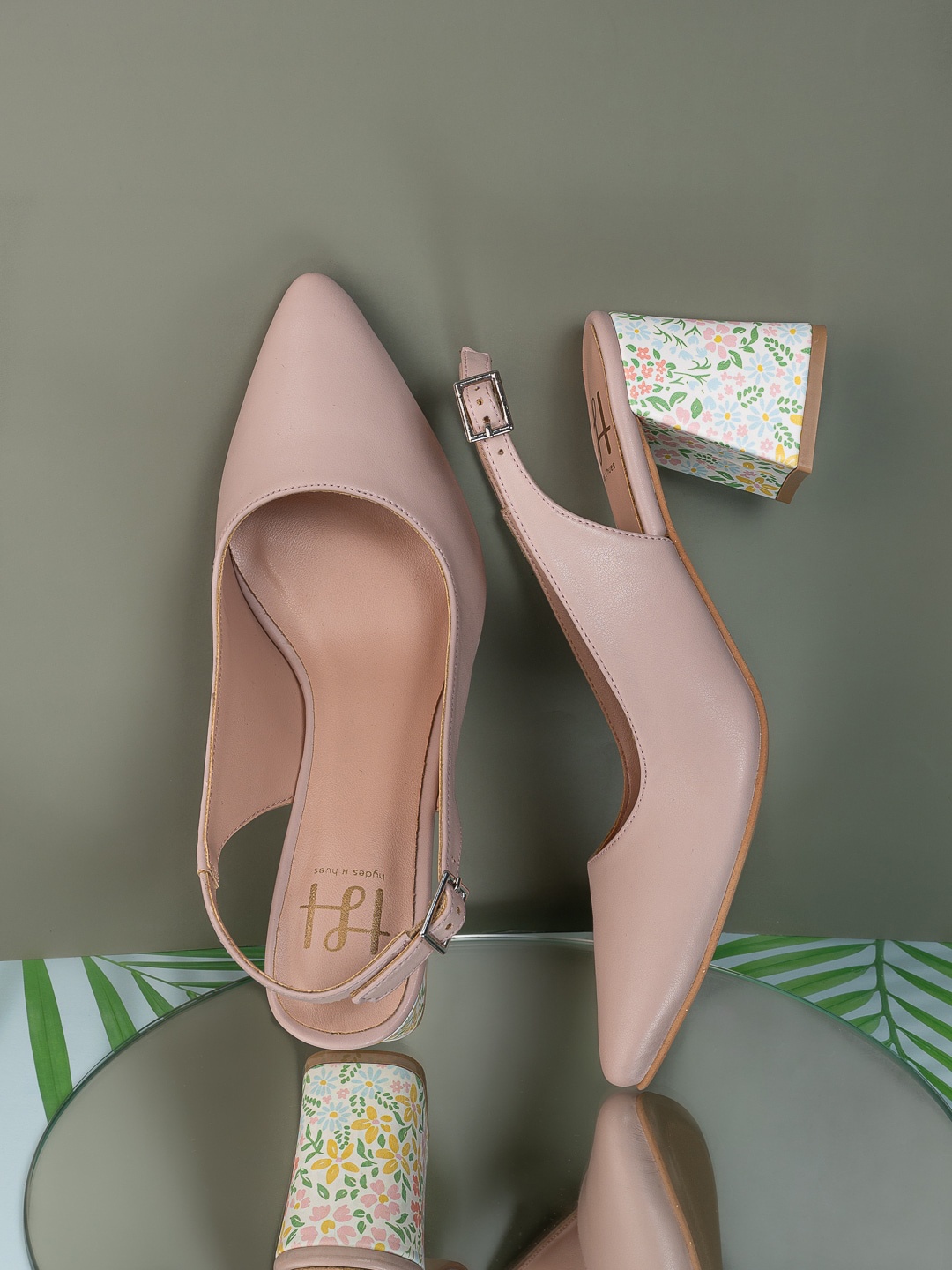

Hydes N Hues Pointed Toe Block Heel Pumps, Pink
