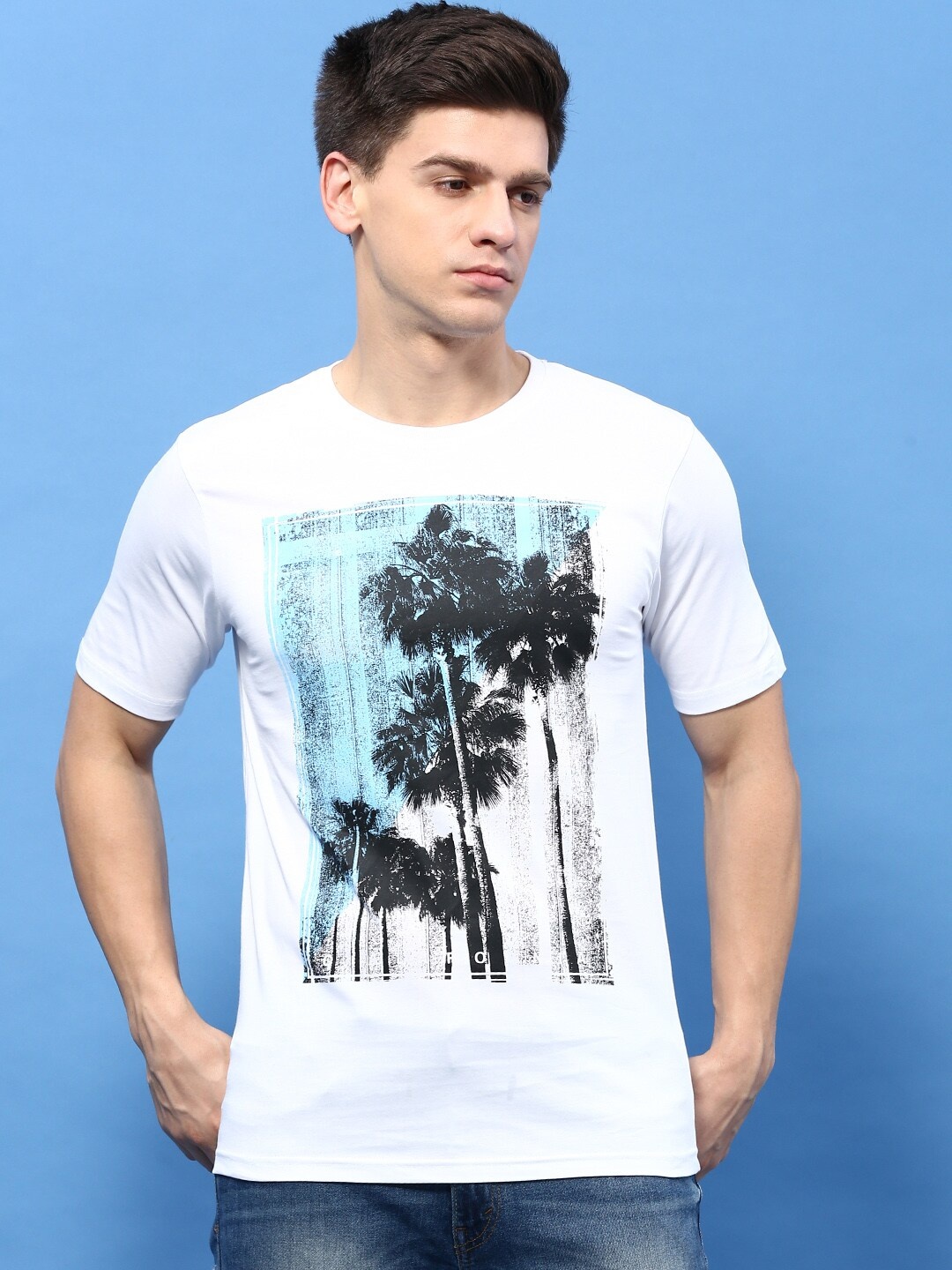 

MASH UNLIMITED Graphic Printed Pure Cotton T-shirt, White