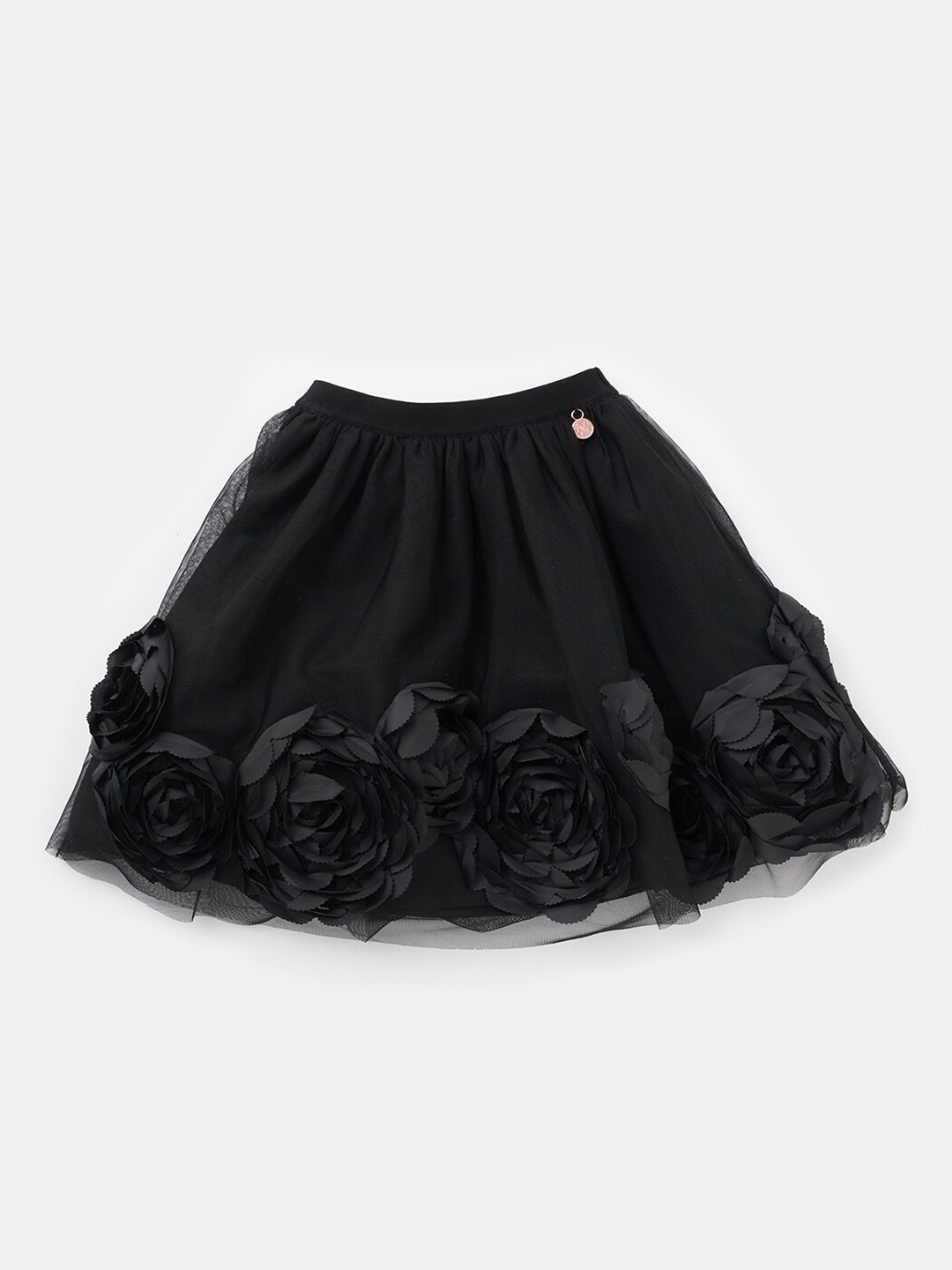 

Angel & Rocket Girls Floral Embellished Flared Skirt, Black