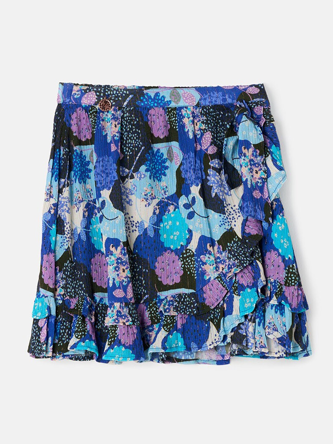 

Angel & Rocket Girls Floral Printed Gathered Detail Flared Skirts, Blue