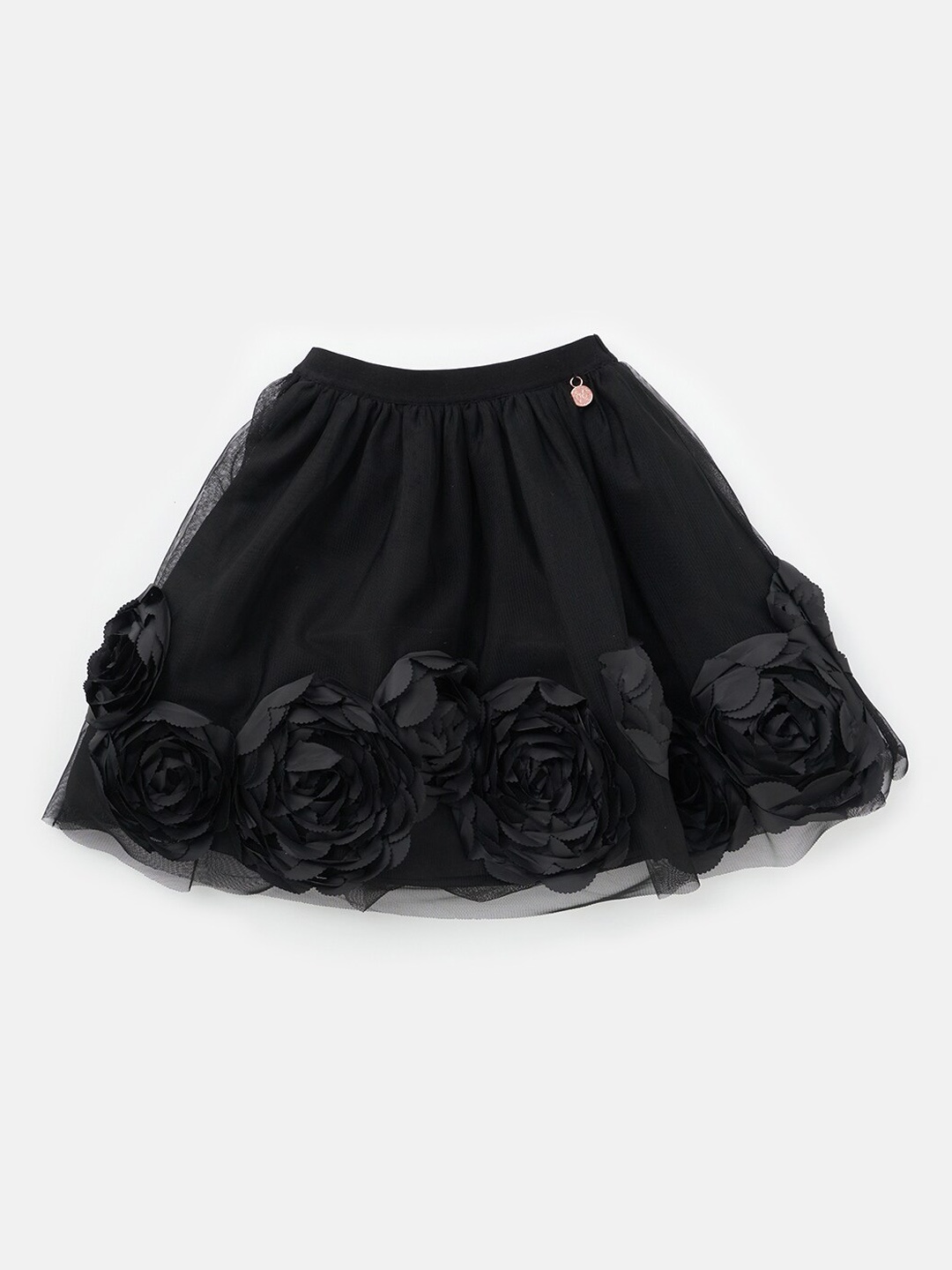 

Angel & Rocket Girls Floral Embellished Flared Skirt, Black