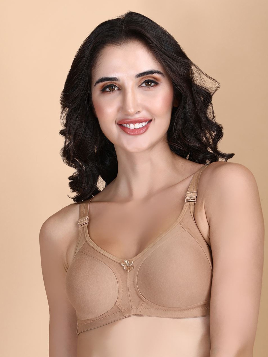 

Hill Islands Full Coverage Cut and Sew Cotton Bra with All Day Comfort, Nude