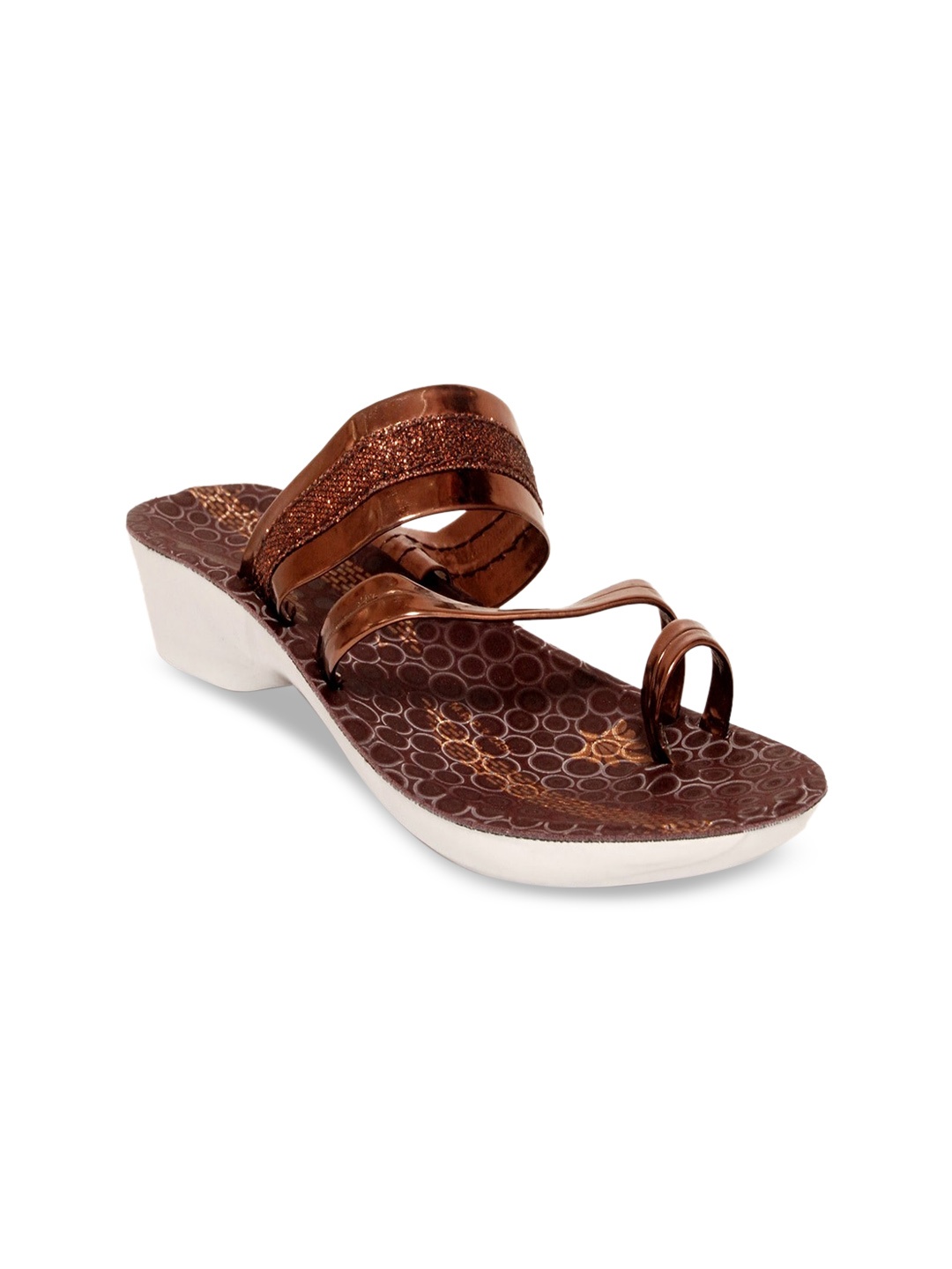 

Glitzy Galz Embellished One Toe Block Heels, Brown